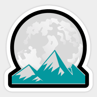 Moon And Mountains Sticker